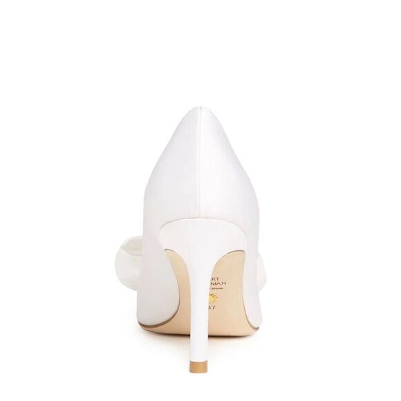 Revolve Stuart Weitzman White Anny Bow-detailed Pumps - Picture 3 of 12